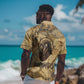 Montu Hawaiian Shirt Falcon Head War God Ancient Egyptian Map Feathers and Sun Disk