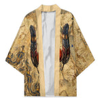 Montu Kimono Falcon Head War God Ancient Egyptian Map Feathers and Sun Disk