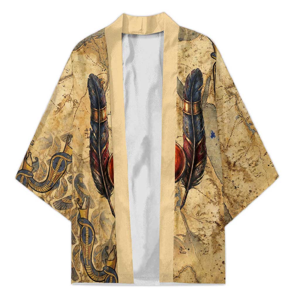 Montu Kimono Falcon Head War God Ancient Egyptian Map Feathers and Sun Disk