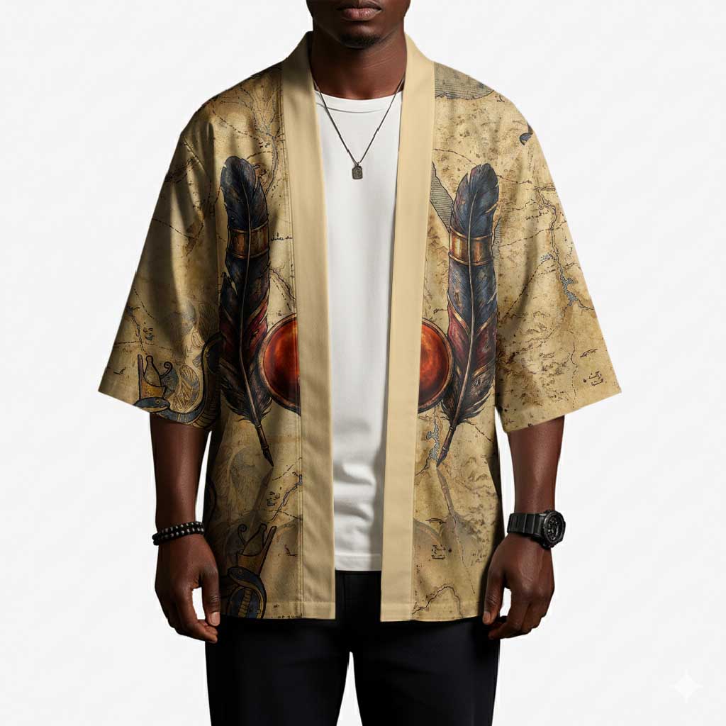 Montu Kimono Falcon Head War God Ancient Egyptian Map Feathers and Sun Disk