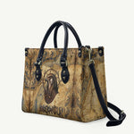 Montu Leather Bag Falcon Head War God Ancient Egyptian Map Feathers and Sun Disk