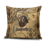Montu Pillow Cover Falcon Head War God Ancient Egyptian Map Feathers and Sun Disk