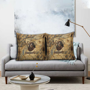 Montu Pillow Cover Falcon Head War God Ancient Egyptian Map Feathers and Sun Disk