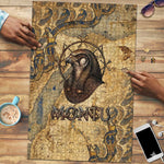 Montu Puzzle Falcon Head War God Ancient Egyptian Map Feathers and Sun Disk