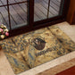 Montu Rubber Doormat Falcon Head War God Ancient Egyptian Map Feathers and Sun Disk