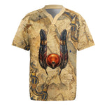 Montu Rugby Jersey Falcon Head War God Ancient Egyptian Map Feathers and Sun Disk