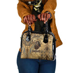 Montu Shoulder Handbag Falcon Head War God Ancient Egyptian Map Feathers and Sun Disk