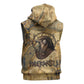 Montu Sleeveless Hoodie Falcon Head War God Ancient Egyptian Map Feathers and Sun Disk