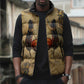 Montu Sleeveless Puffer Jacket Falcon Head War God Ancient Egyptian Map Feathers and Sun Disk
