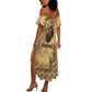 Montu Summer Maxi Dress Falcon Head War God Ancient Egyptian Map Feathers and Sun Disk