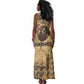 Montu Tank Maxi Dress Falcon Head War God Ancient Egyptian Map Feathers and Sun Disk