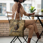 Montu Tote Bag Falcon Head War God Ancient Egyptian Map Feathers and Sun Disk