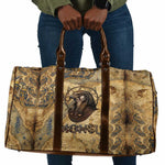 Montu Travel Bag Falcon Head War God Ancient Egyptian Map Feathers and Sun Disk