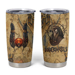 Montu Tumbler Cup Falcon Head War God Ancient Egyptian Map Feathers and Sun Disk