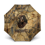 Montu Umbrella Falcon Head War God Ancient Egyptian Map Feathers and Sun Disk