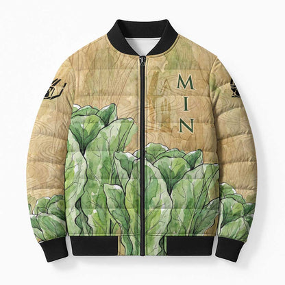 Min Bomber Puffer Jacket Egyptian God of Fertility Lord of Generation Lettuce Ancient