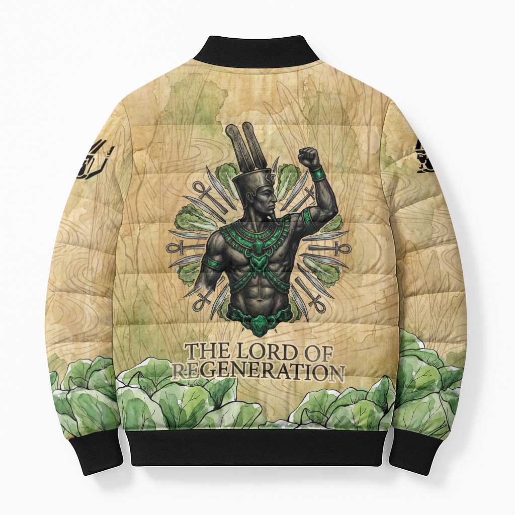Min Bomber Puffer Jacket Egyptian God of Fertility Lord of Generation Lettuce Ancient