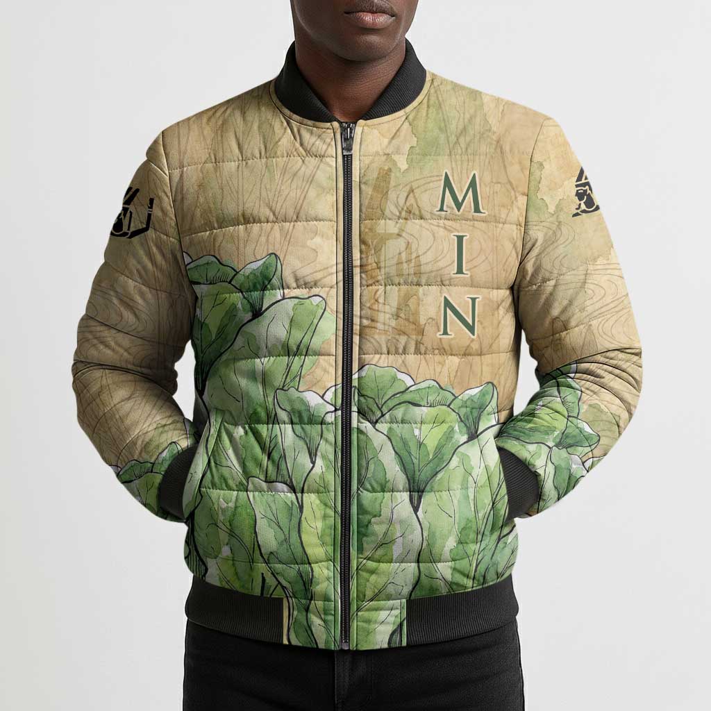 Min Bomber Puffer Jacket Egyptian God of Fertility Lord of Generation Lettuce Ancient