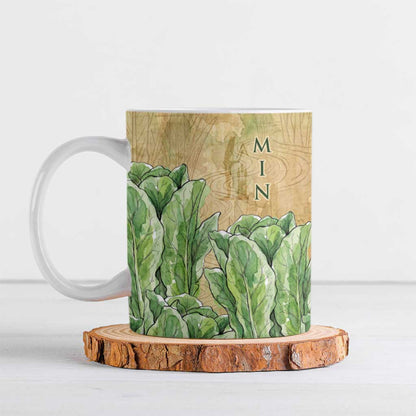 Min Ceramic Mug Egyptian God of Fertility Lord of Generation Lettuce Ancient