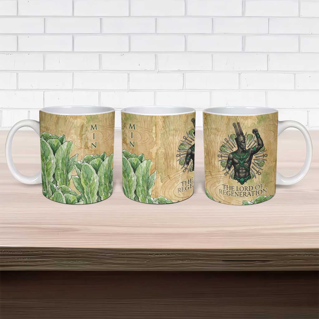 Min Ceramic Mug Egyptian God of Fertility Lord of Generation Lettuce Ancient