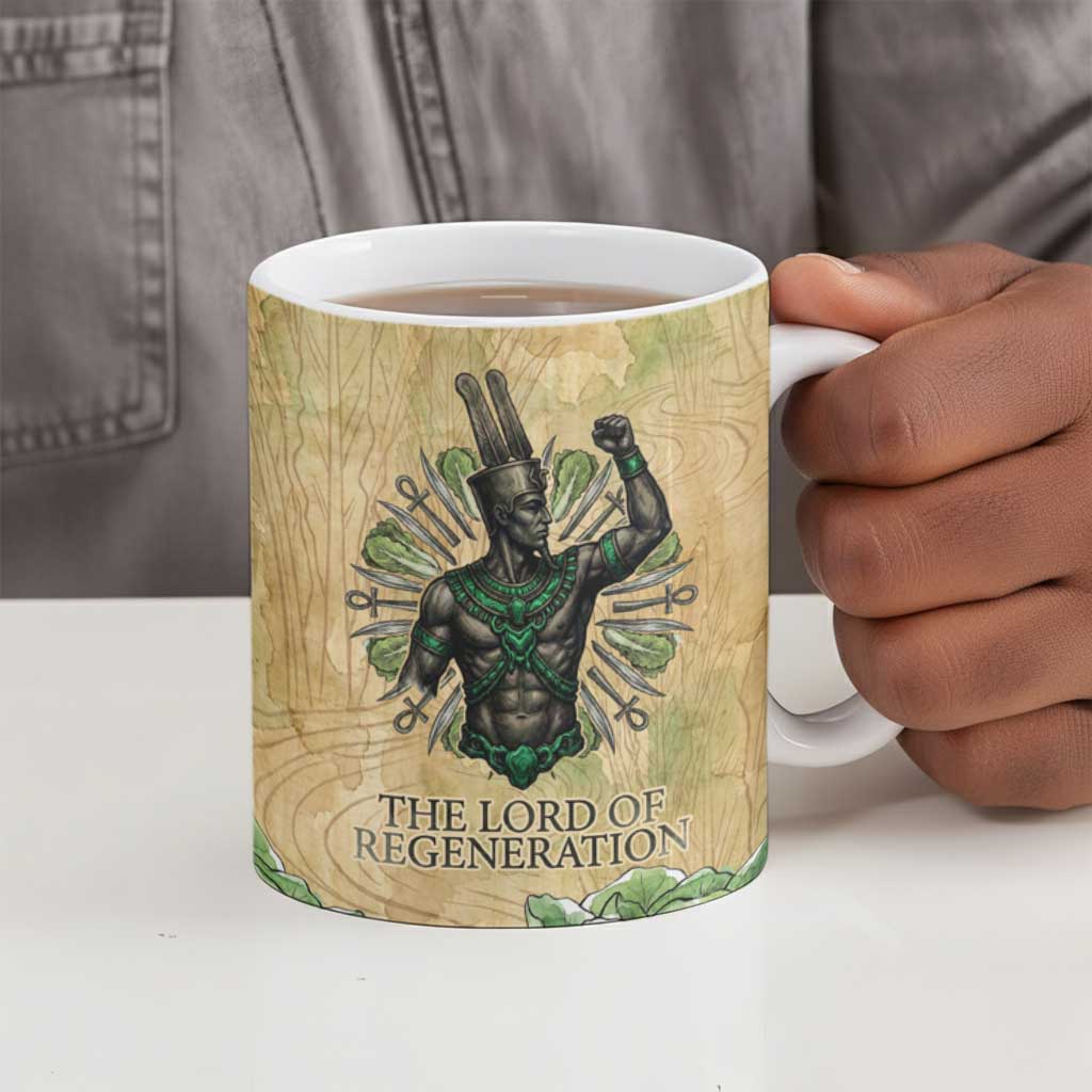 Min Ceramic Mug Egyptian God of Fertility Lord of Generation Lettuce Ancient