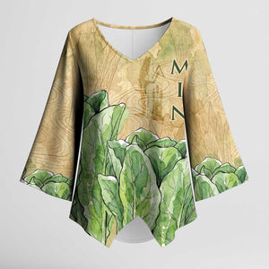 Min Kimono Sleeve Blouse Egyptian God of Fertility Lord of Generation Lettuce Ancient