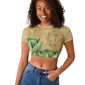 Min Raglan Cropped T shirt Egyptian God of Fertility Lord of Generation Lettuce Ancient