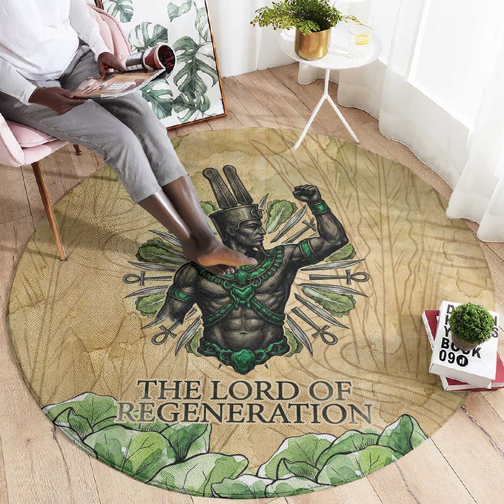 Min Round Carpet Egyptian God of Fertility Lord of Generation Lettuce Ancient