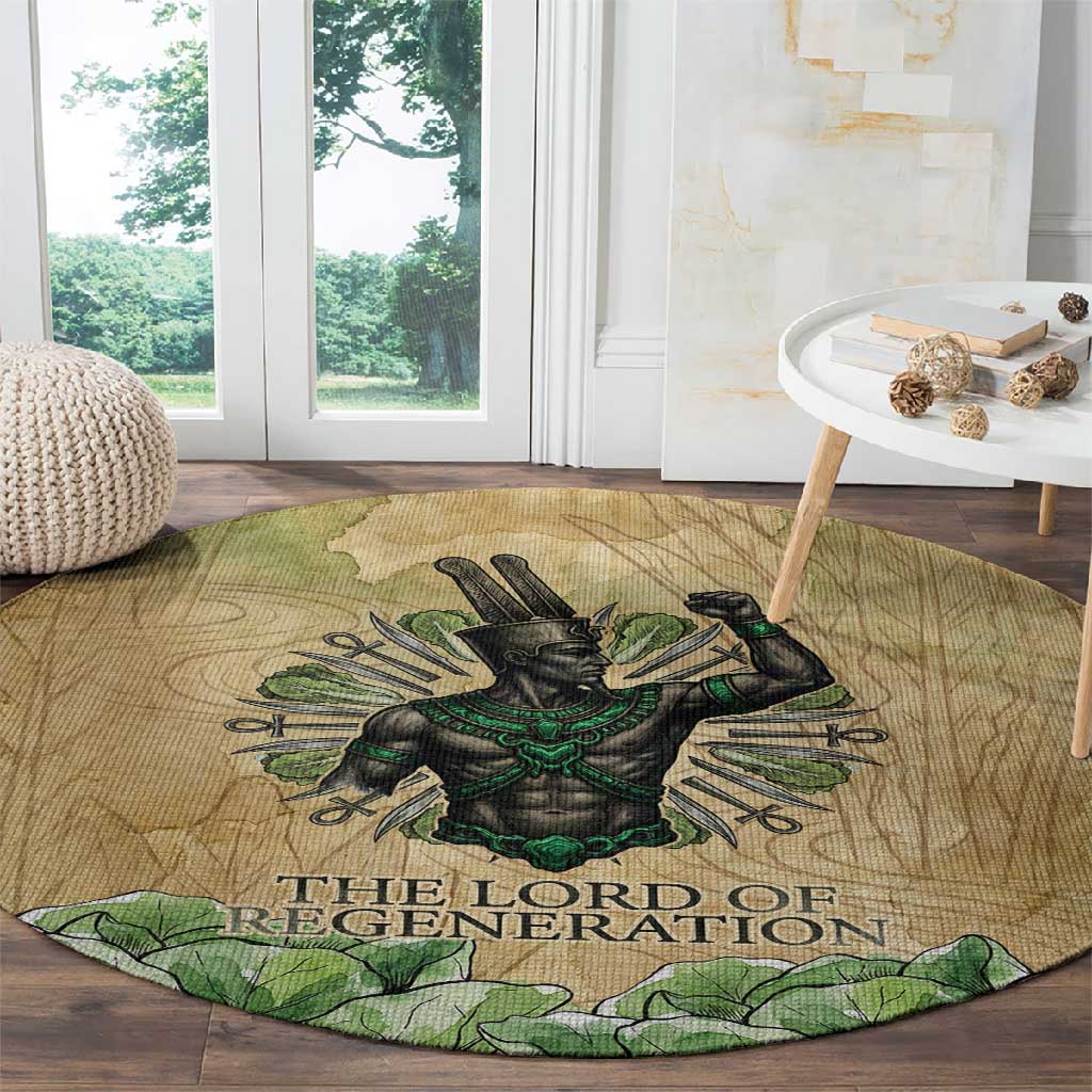 Min Round Carpet Egyptian God of Fertility Lord of Generation Lettuce Ancient