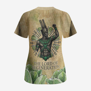 Min Scrub Top Egyptian God of Fertility Lord of Generation Lettuce Ancient