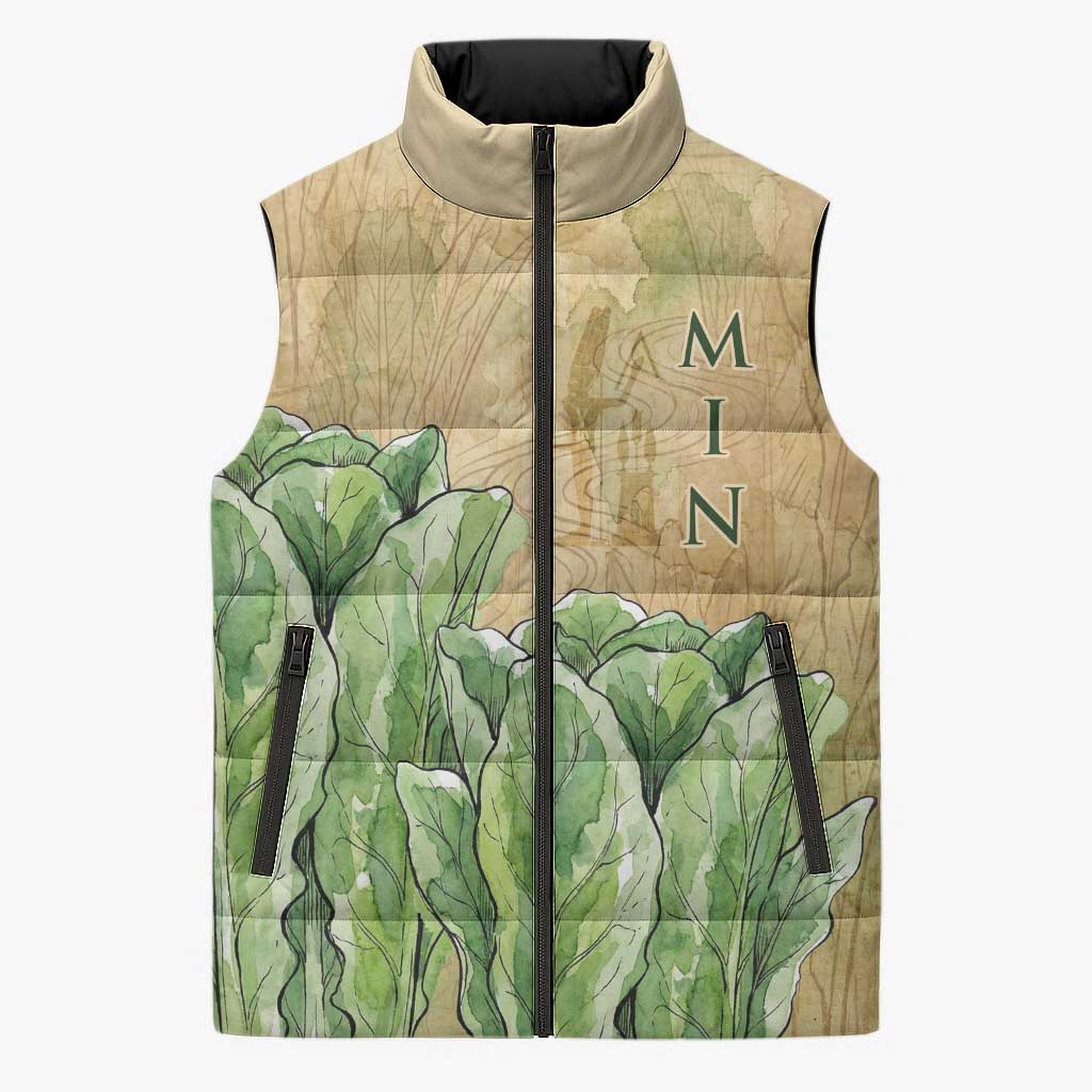 Min Sleeveless Puffer Jacket Egyptian God of Fertility Lord of Generation Lettuce Ancient