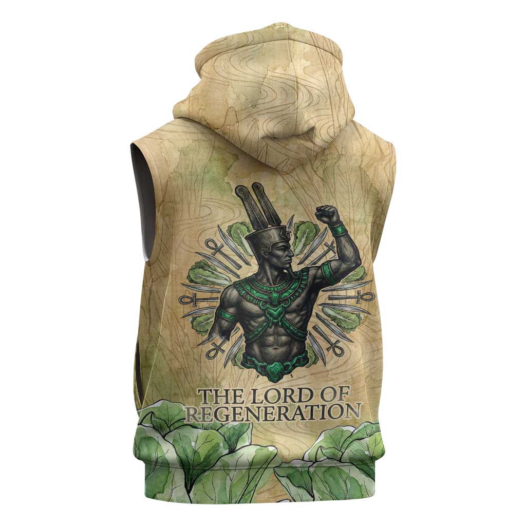 Min Sleeveless Zip Hoodie Egyptian God of Fertility Lord of Generation Lettuce Ancient