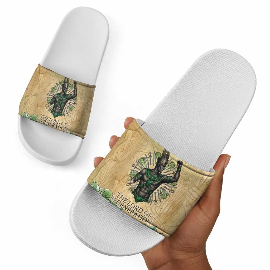 Min Slide Sandals Egyptian God of Fertility Lord of Generation Lettuce Ancient