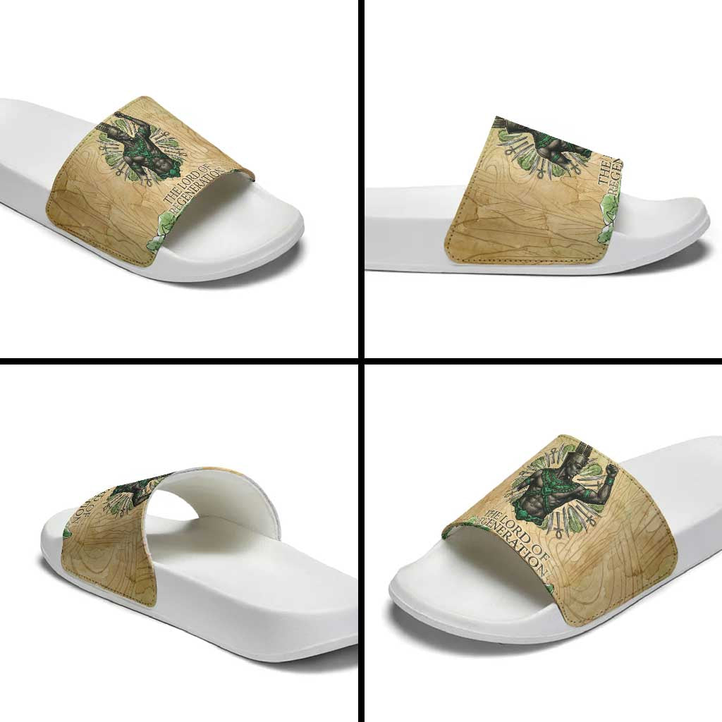 Min Slide Sandals Egyptian God of Fertility Lord of Generation Lettuce Ancient