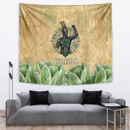 Min Tapestry Egyptian God of Fertility Lord of Generation Lettuce Ancient