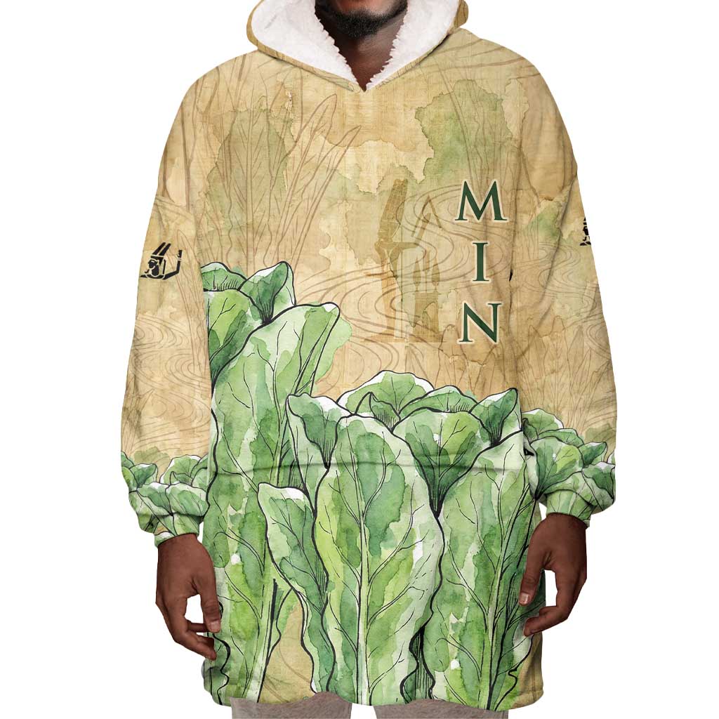 Min Wearable Blanket Hoodie Egyptian God of Fertility Lord of Generation Lettuce Ancient