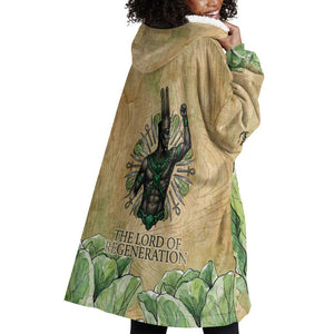 Min Wearable Blanket Hoodie Egyptian God of Fertility Lord of Generation Lettuce Ancient