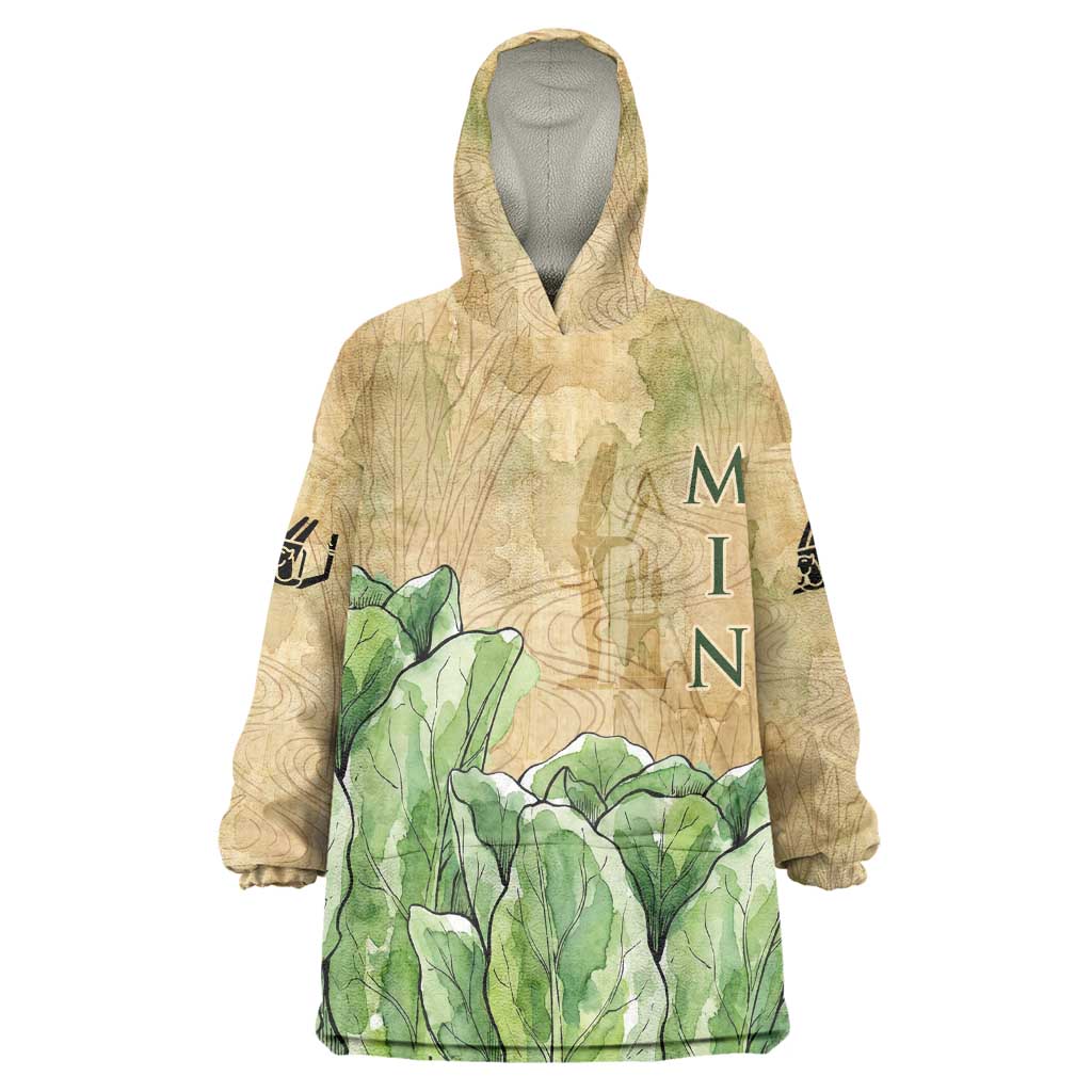 Min Wearable Blanket Hoodie Egyptian God of Fertility Lord of Generation Lettuce Ancient