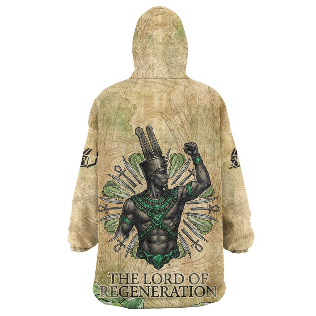 Min Wearable Blanket Hoodie Egyptian God of Fertility Lord of Generation Lettuce Ancient