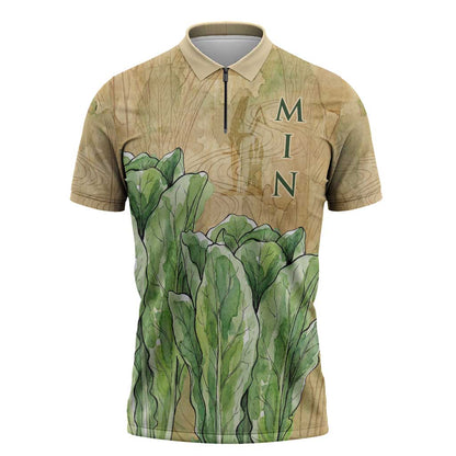 Min Zipper Polo Shirt Egyptian God of Fertility Lord of Generation Lettuce Ancient