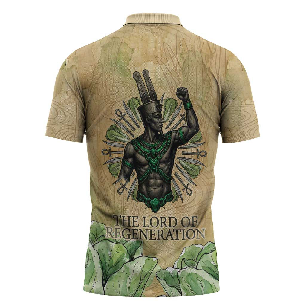 Min Zipper Polo Shirt Egyptian God of Fertility Lord of Generation Lettuce Ancient