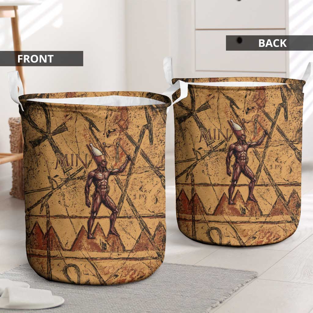 Min Ancient Egyptian Laundry Basket Fertility Symbol Sandstone Ankh Pyramid Pattern