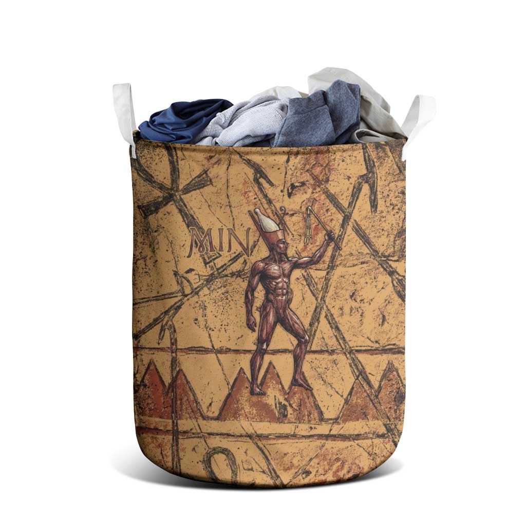 Min Ancient Egyptian Laundry Basket Fertility Symbol Sandstone Ankh Pyramid Pattern