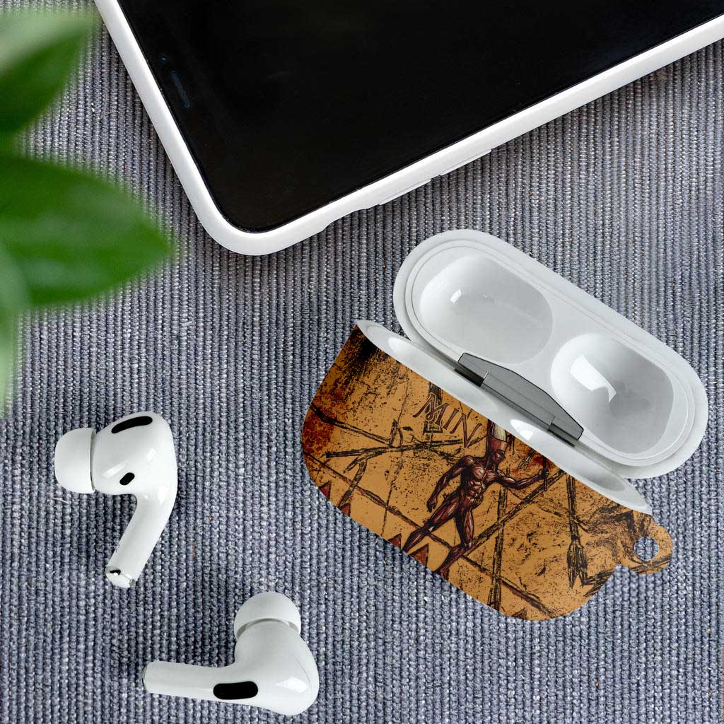 Min Ancient Egyptian AirPods Case Fertility Symbol Sandstone Ankh Pyramid Pattern