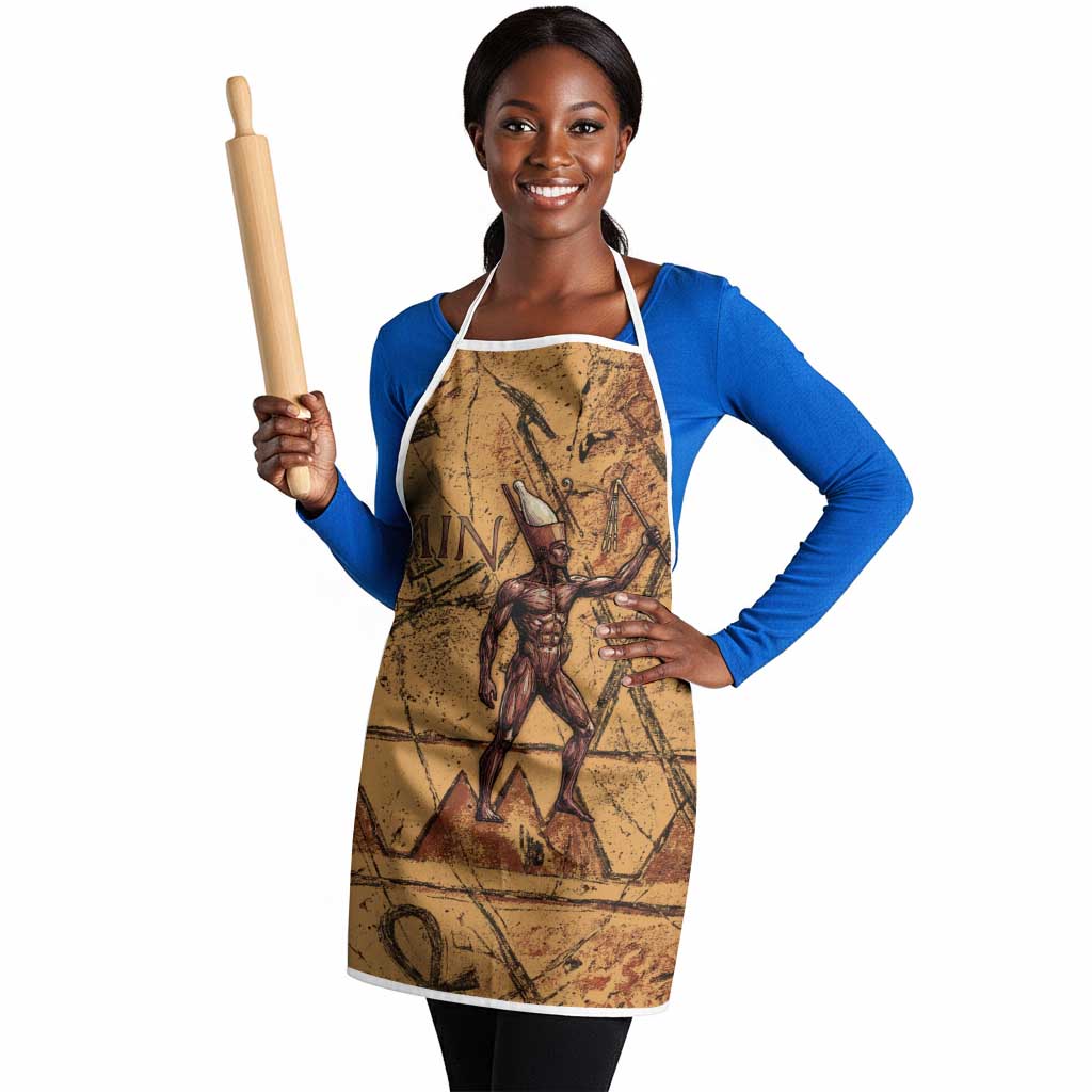 Min Ancient Egyptian Apron Fertility Symbol Sandstone Ankh Pyramid Pattern