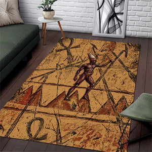 Min Ancient Egyptian Area Rug Fertility Symbol Sandstone Ankh Pyramid Pattern