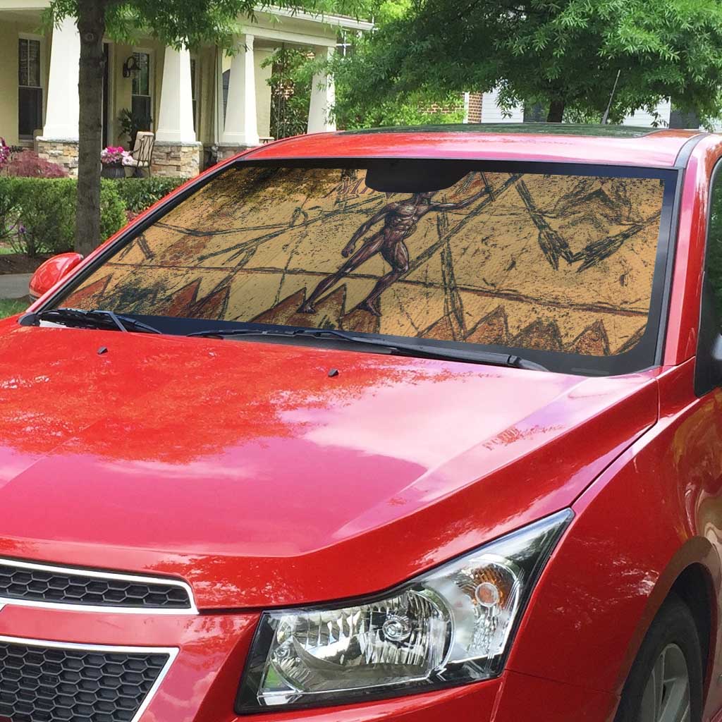 Min Ancient Egyptian Auto Sun Shade Fertility Symbol Sandstone Ankh Pyramid Pattern