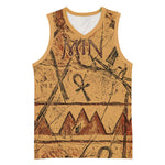 Min Ancient Egyptian Basketball Jersey Fertility Symbol Sandstone Ankh Pyramid Pattern