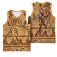 Min Ancient Egyptian Basketball Jersey Fertility Symbol Sandstone Ankh Pyramid Pattern