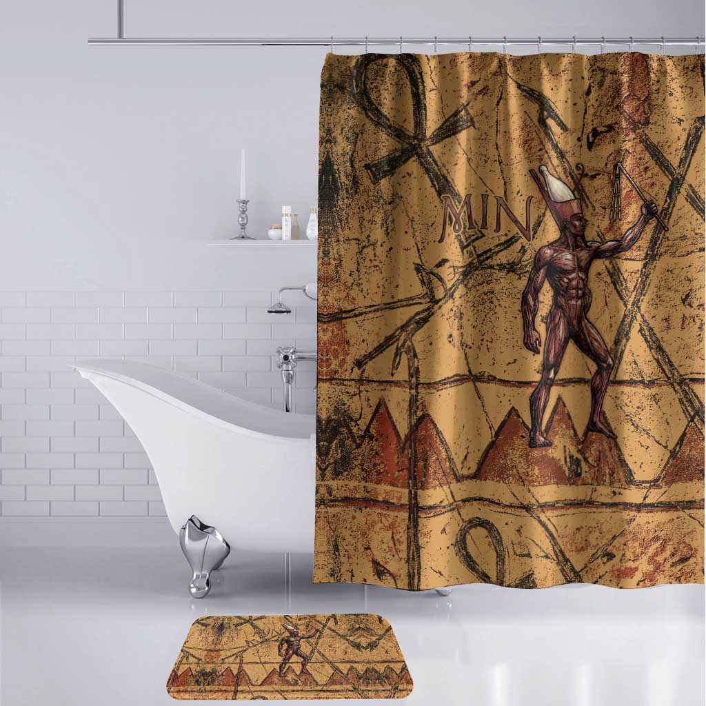 Min Ancient Egyptian Bathroom Set Fertility Symbol Sandstone Ankh Pyramid Pattern